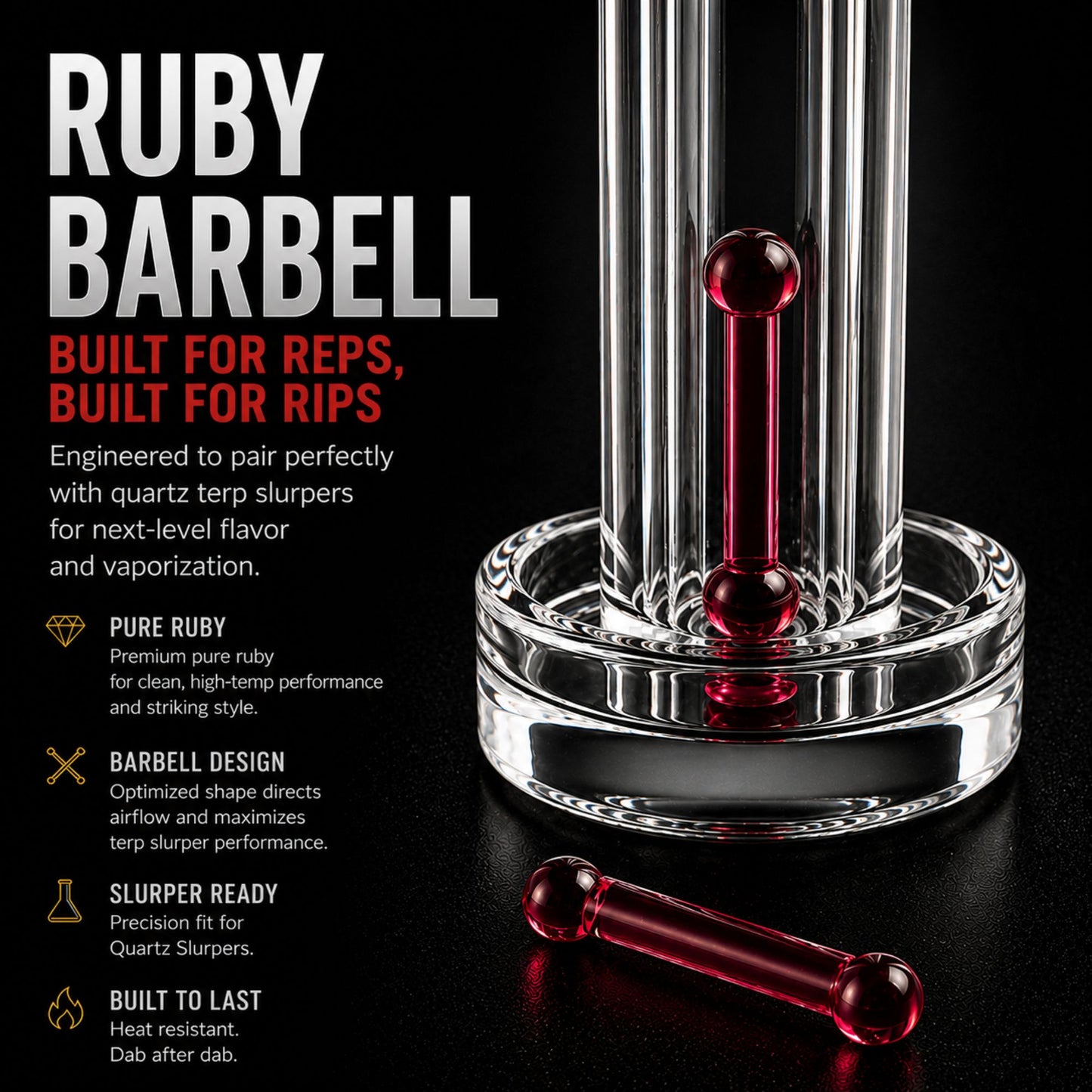 Ruby Barbell Pillar