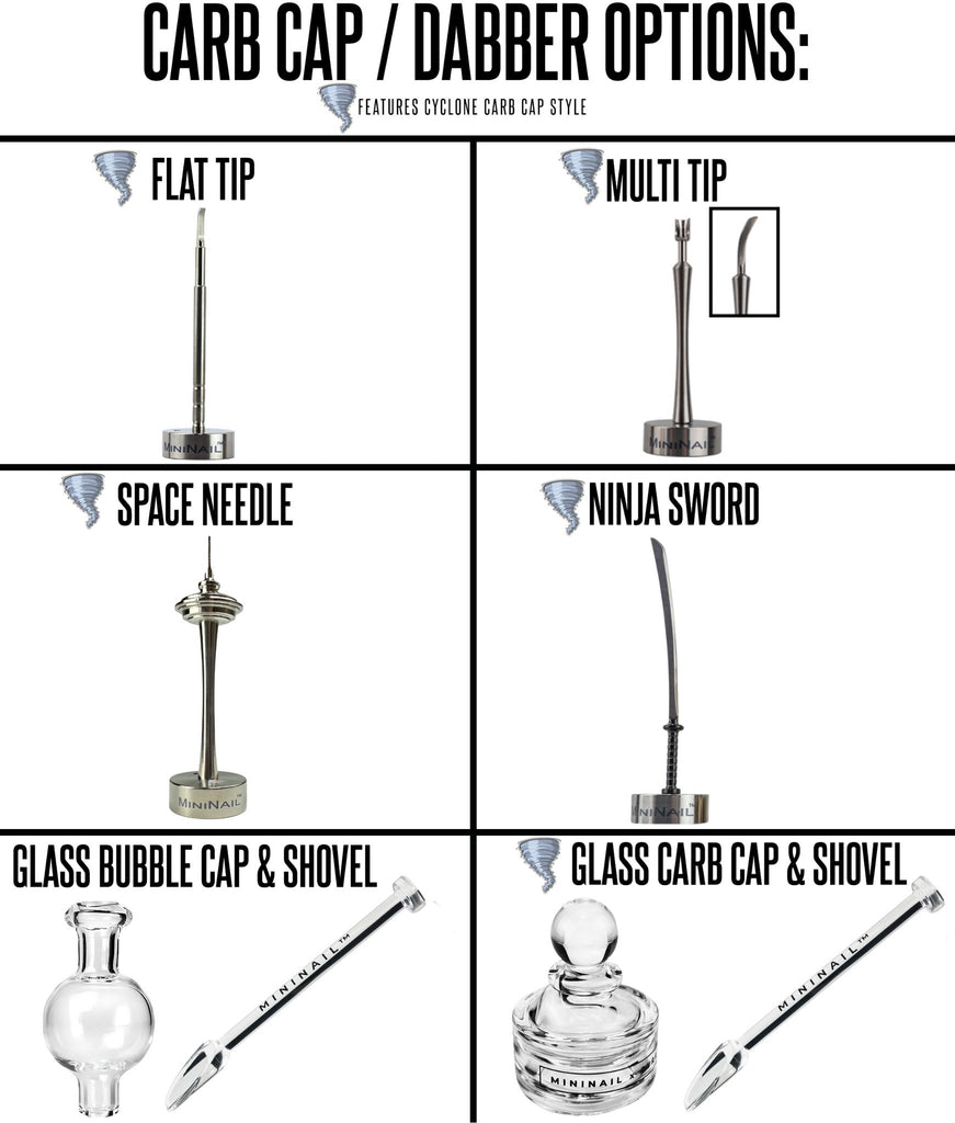 Carb Cap and Dabber Options for MiniNail Enail Kit
