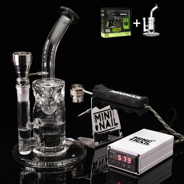 Flower Wand Vaporizer Kit with Swiss Honeycomb Glass Rig