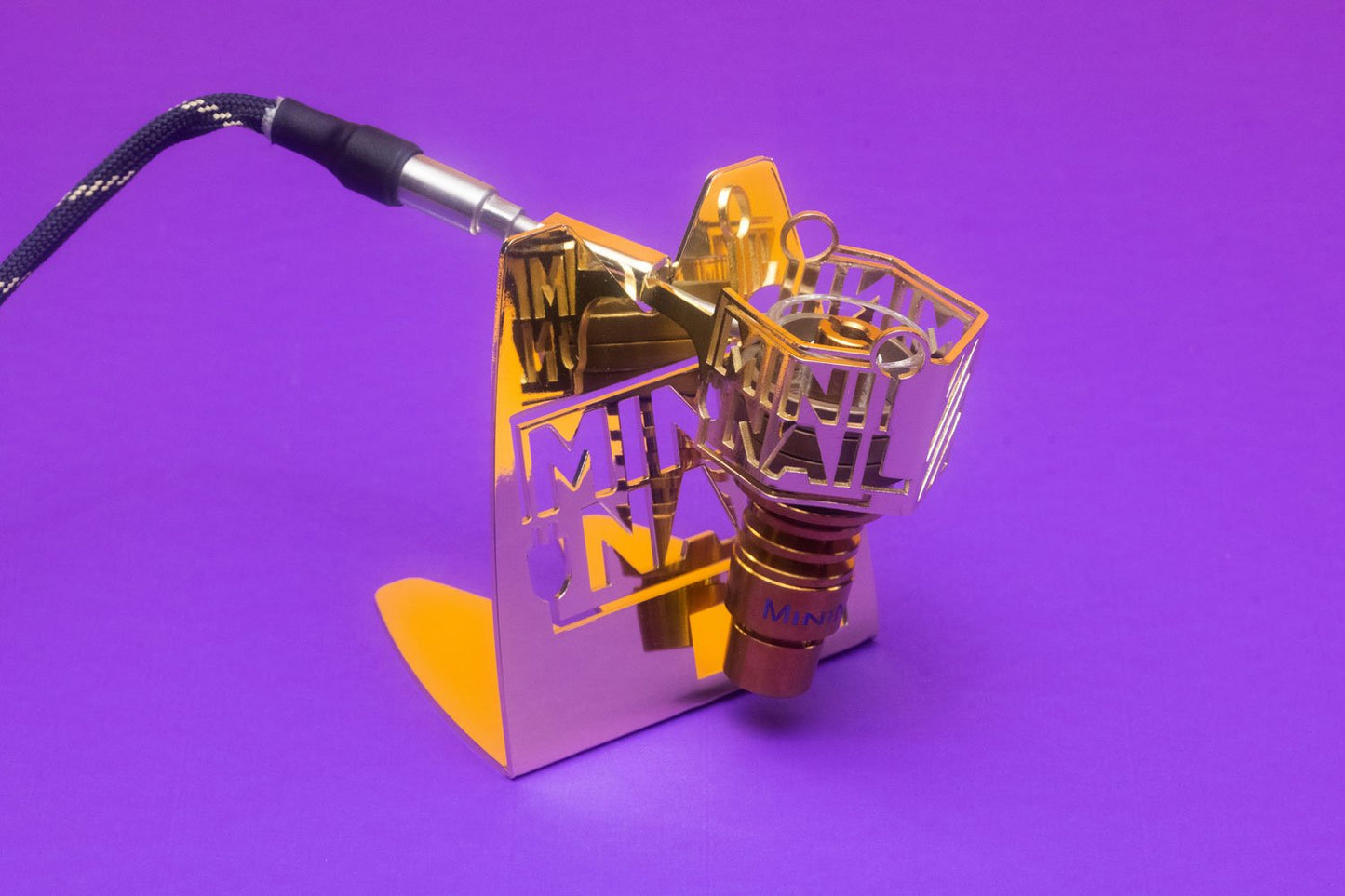 Mini Nail Heater Coil Stand Gold with Hybrid Nail