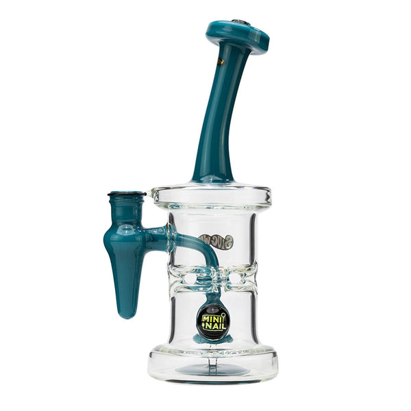 J-Seal eNail Glass Dab Rig Aqua Teal Mini Nail and Slugworth