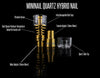 MiniNail Quartz Titanium Hybrid Universal nail for eNails Interchangeable Dish Tops, Titanium Screw, Heat Spacer Reduces Temperature, Male Adapter 14mm-18mm, Female Adapter 14mm-18mm Quartz Dish Top Bowl