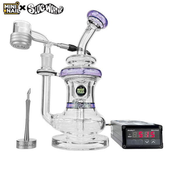 Purple Glass Incycler Dab rig and e nail kit