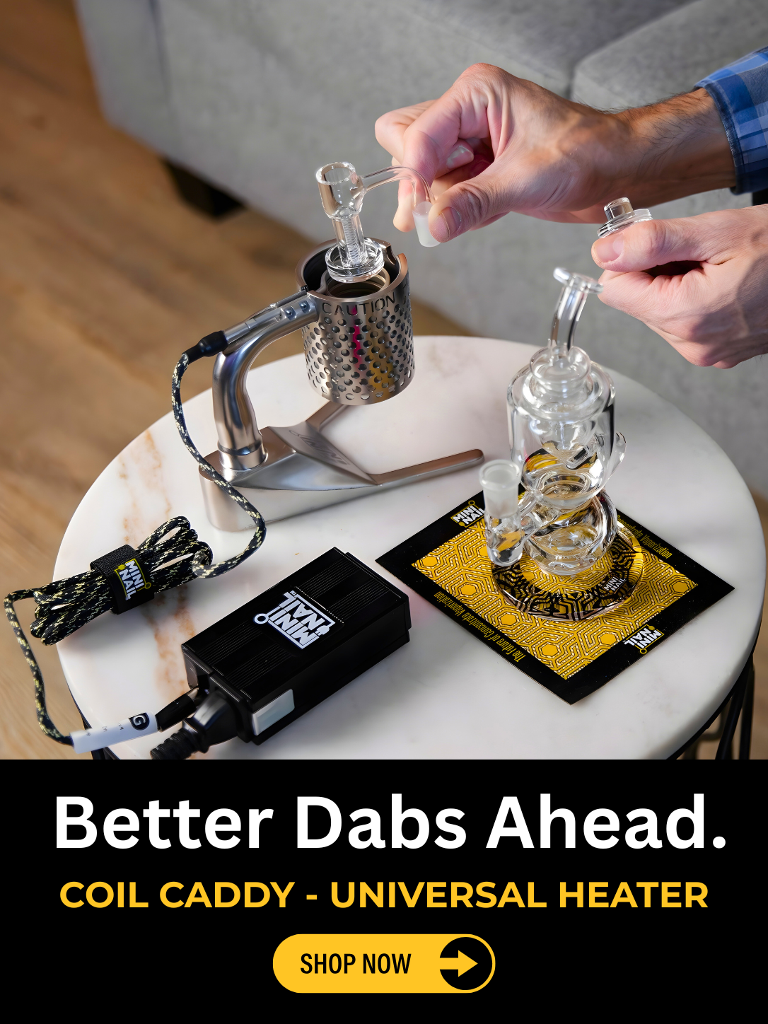 MiniNail Coil Caddy wireless enail heating a quartz banger