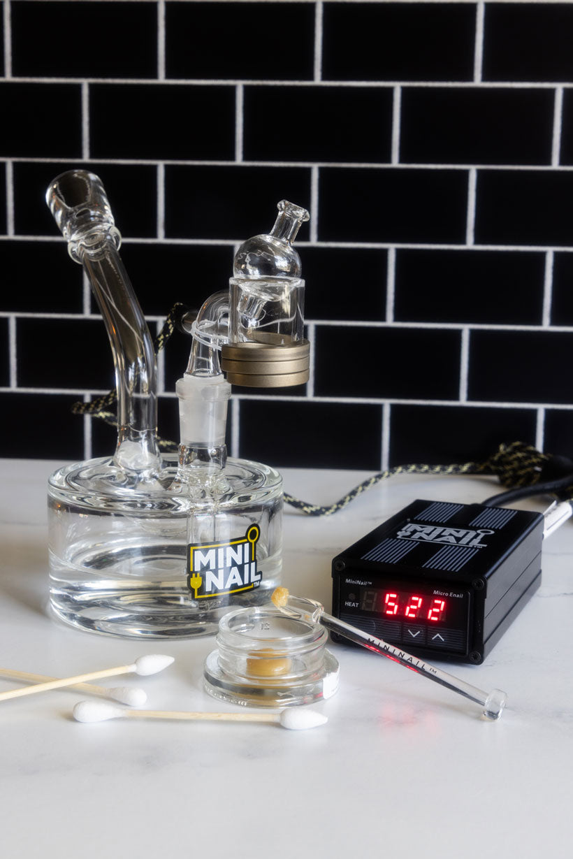 Quartz Banger Enail Kit with Glass Puck Rig
