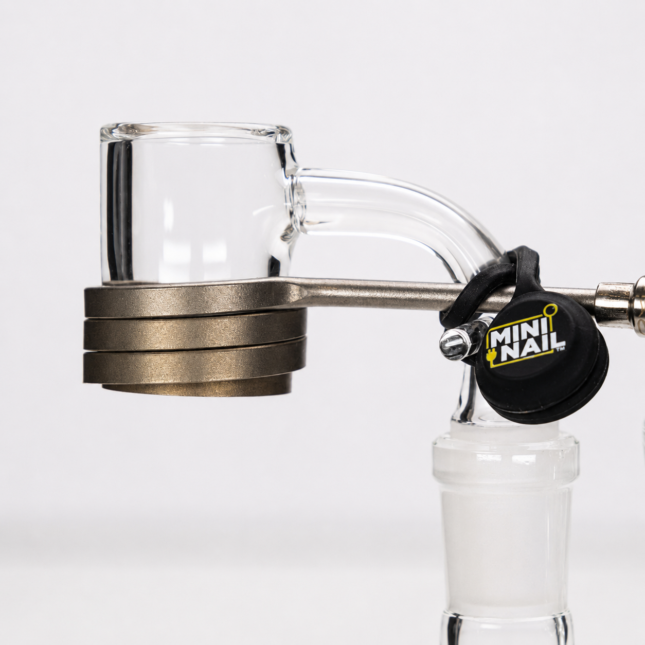 Quartz Banger 25mm Bucket, Heater Coil, and Magnetic Tie - On glass joint - MiniNail