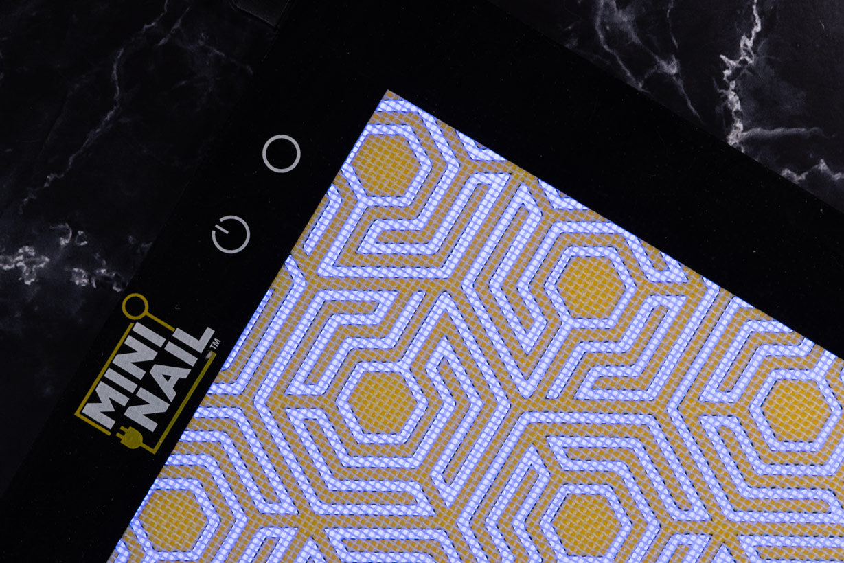 backlit slab pad on blue