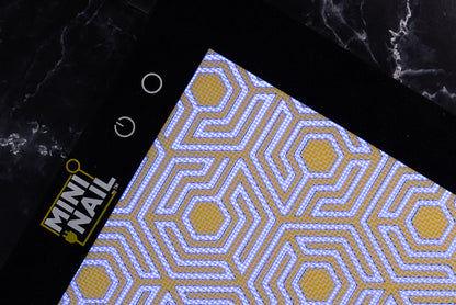 backlit slab pad on blue