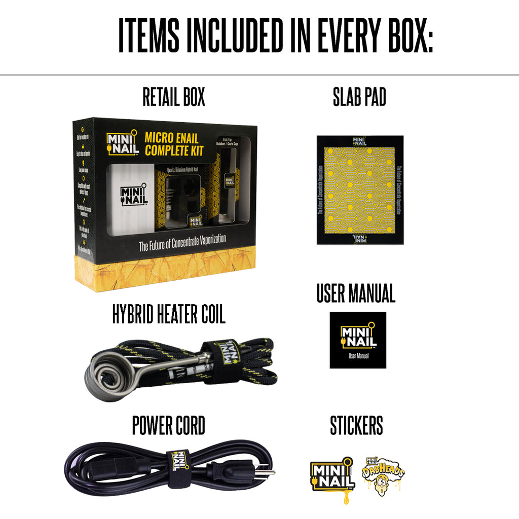 Items included in Every Hybrid MiniNail Kit