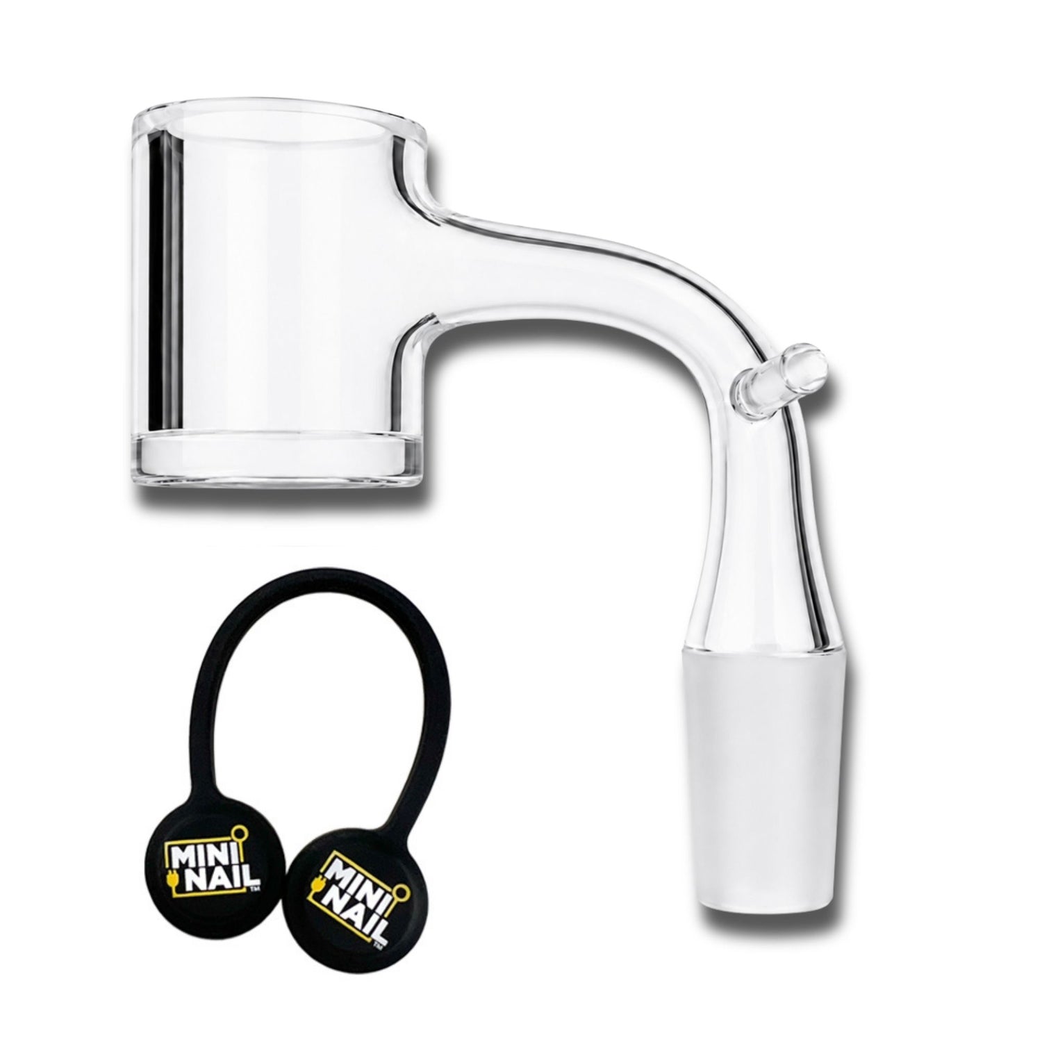 25mm Quartz Banger with Magnetic Tie - 90° 14mm Male Joint - MiniNail