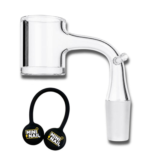 25mm Quartz Banger with Magnetic Tie - 90° 14mm Male Joint - MiniNail