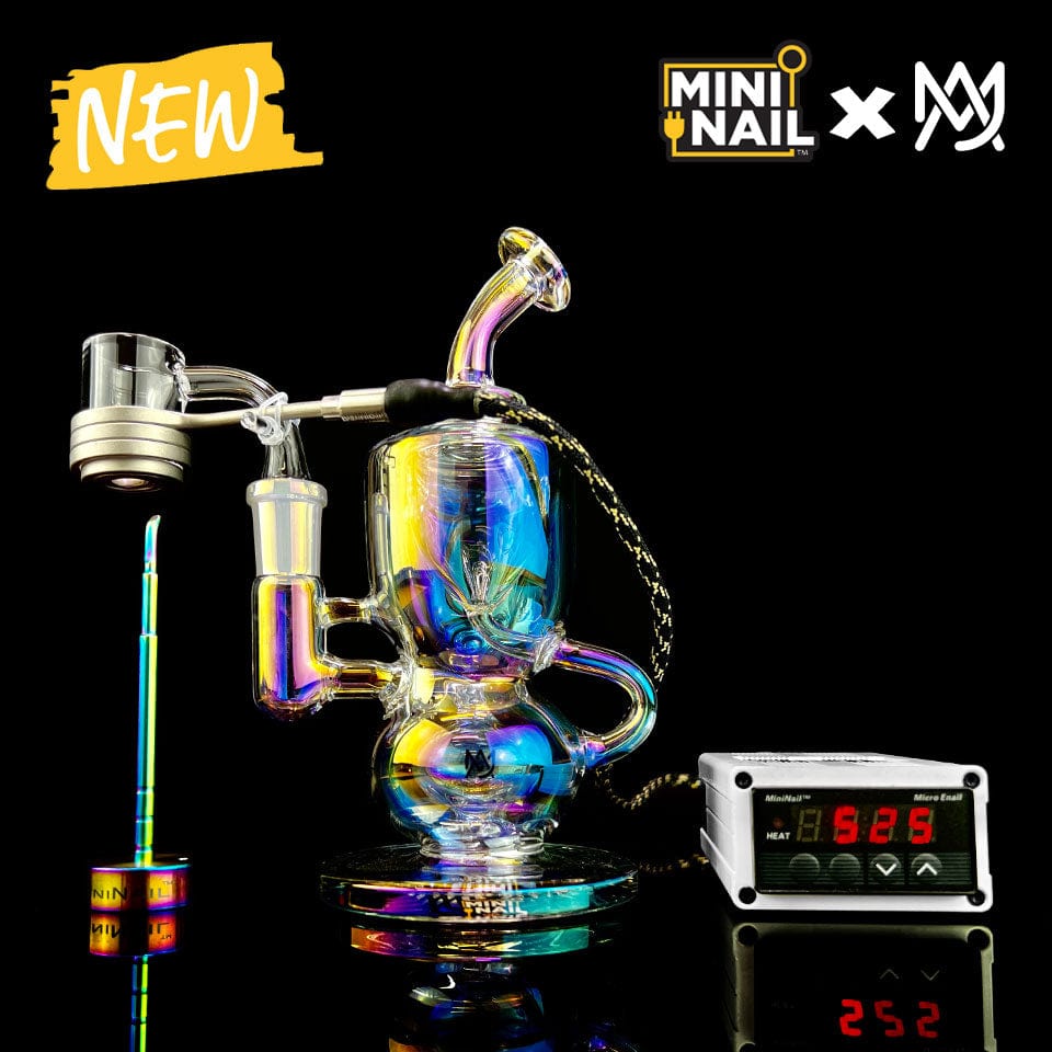 Titan XL Iridescent Dab Rig and Quartz Banger Enail Kit