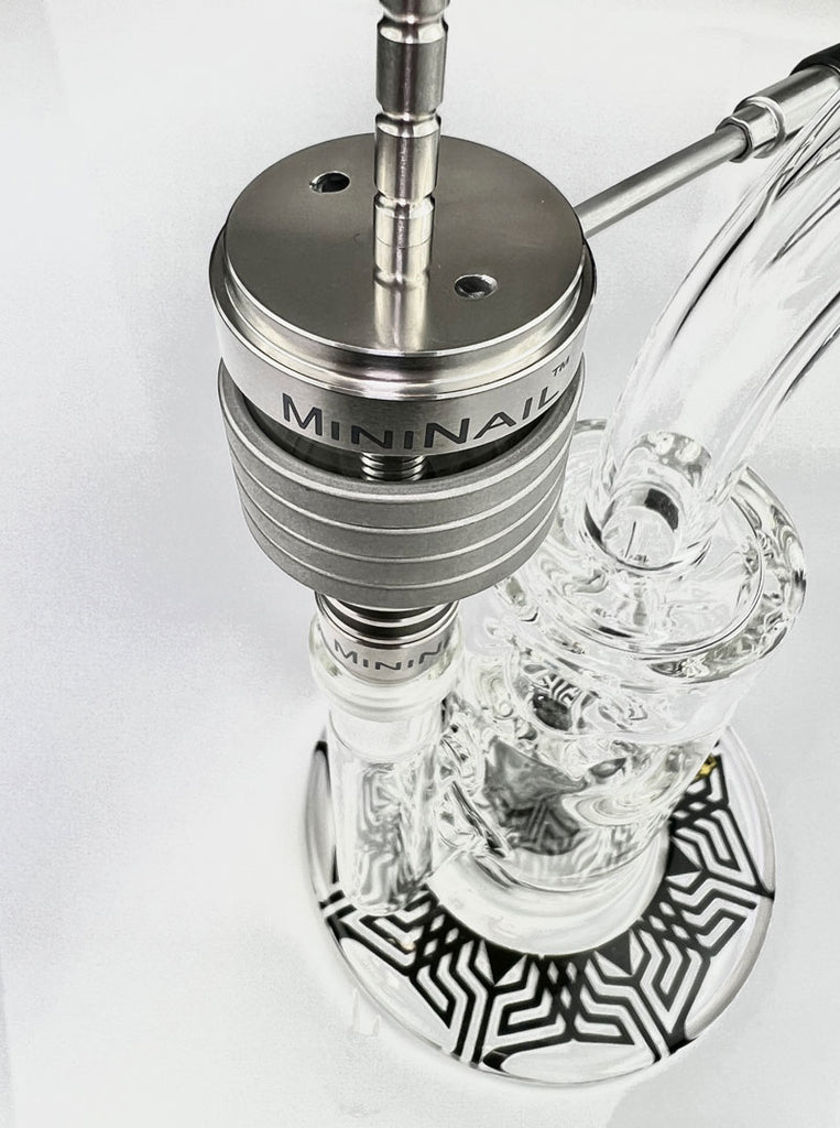 Mini Nail 30mm Enail Dab Station with Carb Cap Dabber in Silver 