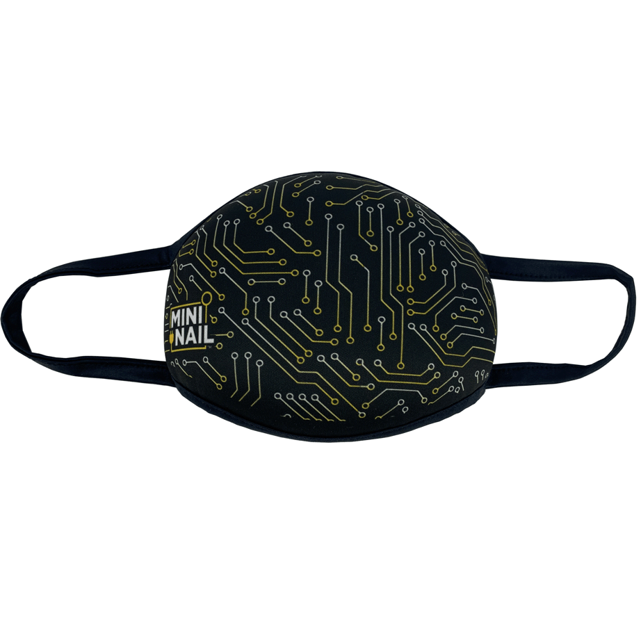 The MiniNail E Nail Accessories Face Covering Mask with Ear Loops and Circuit Design