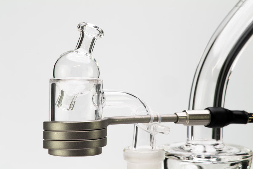 MiniNail Glass Bubble Cap in Quartz Banger and Hybrid Coil