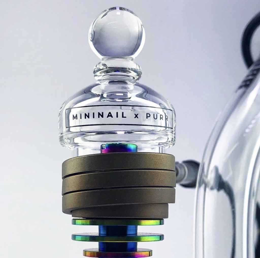 MiniNail eNail Glass Carb Cap on Quartz Hybrid Nail & Hybrid Coil