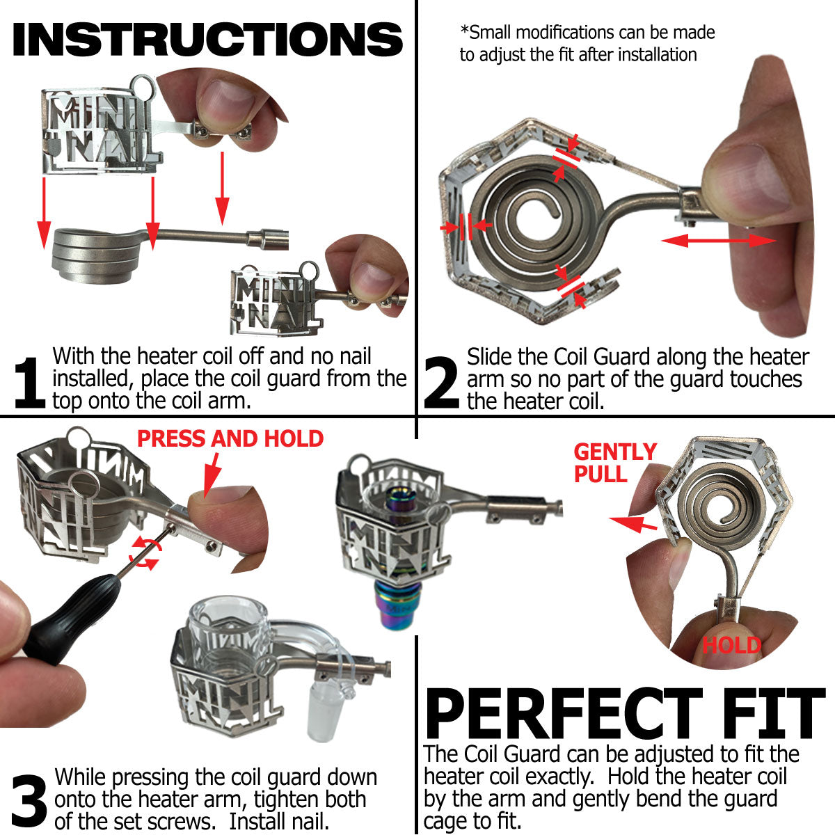 Install Istructions MiniNail Heater Coil Guard Perfect Fit