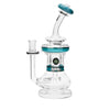 Incycler eNail Glass Dab Rig Teal MiniNail and Slugworth Side View