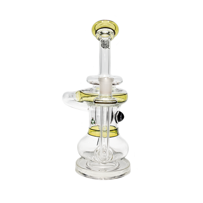 Incycler e Nail Dab Rig Sunset Slyme Green MiniNail and Slugworth Glass Front View