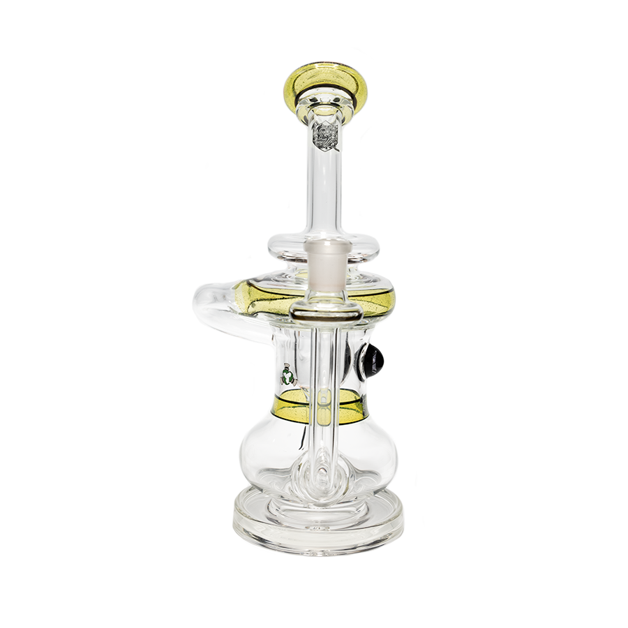 Incycler e Nail Dab Rig Sunset Slyme Green MiniNail and Slugworth Glass Front View