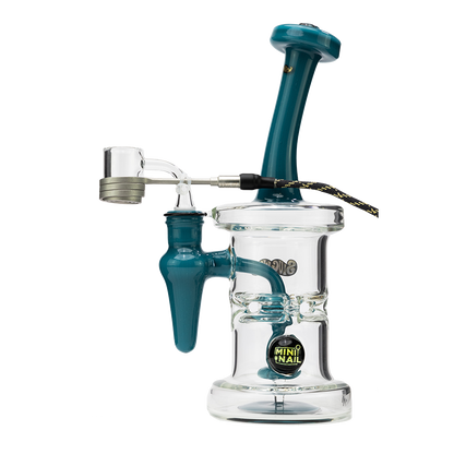 J-Seal Dab Rig with enail dab banger Aqua Teal Mini Nail x Slugworth Glass 