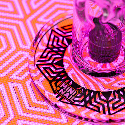 Closeup of MiniNail Multi-Color Backlit SlabPad Shown in Pink 