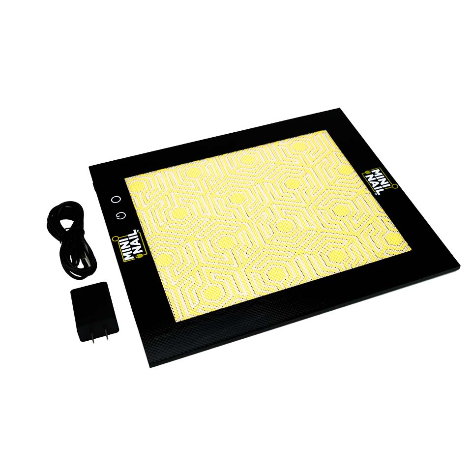 Mini Nail Multi-Color Backlit Slab Pad LED Dab Mat with Charging Cord & AC Adapter