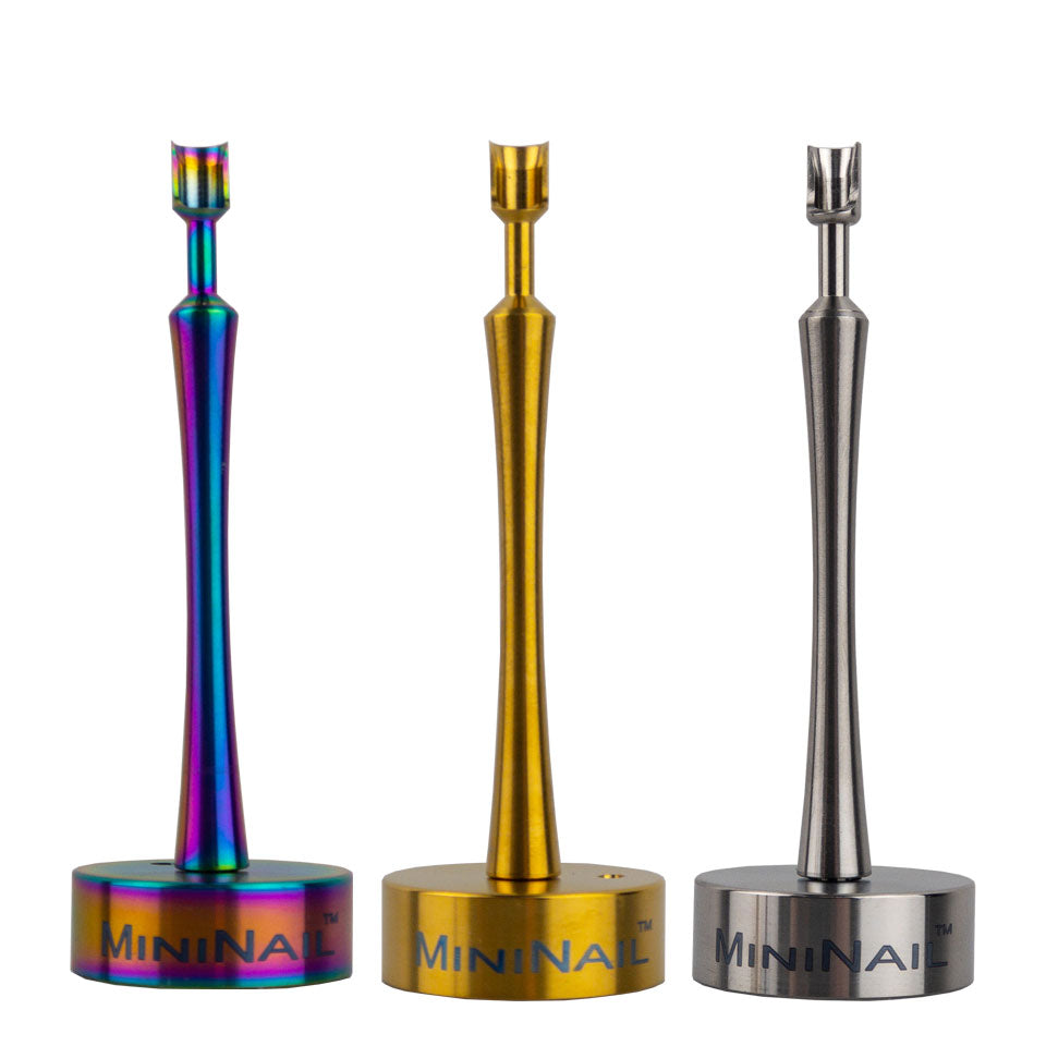 Silver Gold Rainbow MiniNail Multi-tip Dabber and Carb Caps with Scoop Tip