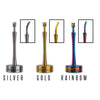 Silver Gold Rainbow MiniNail Multi-tip Dabber and Carb Caps with Interchangeable Scoop tip or Sword tip