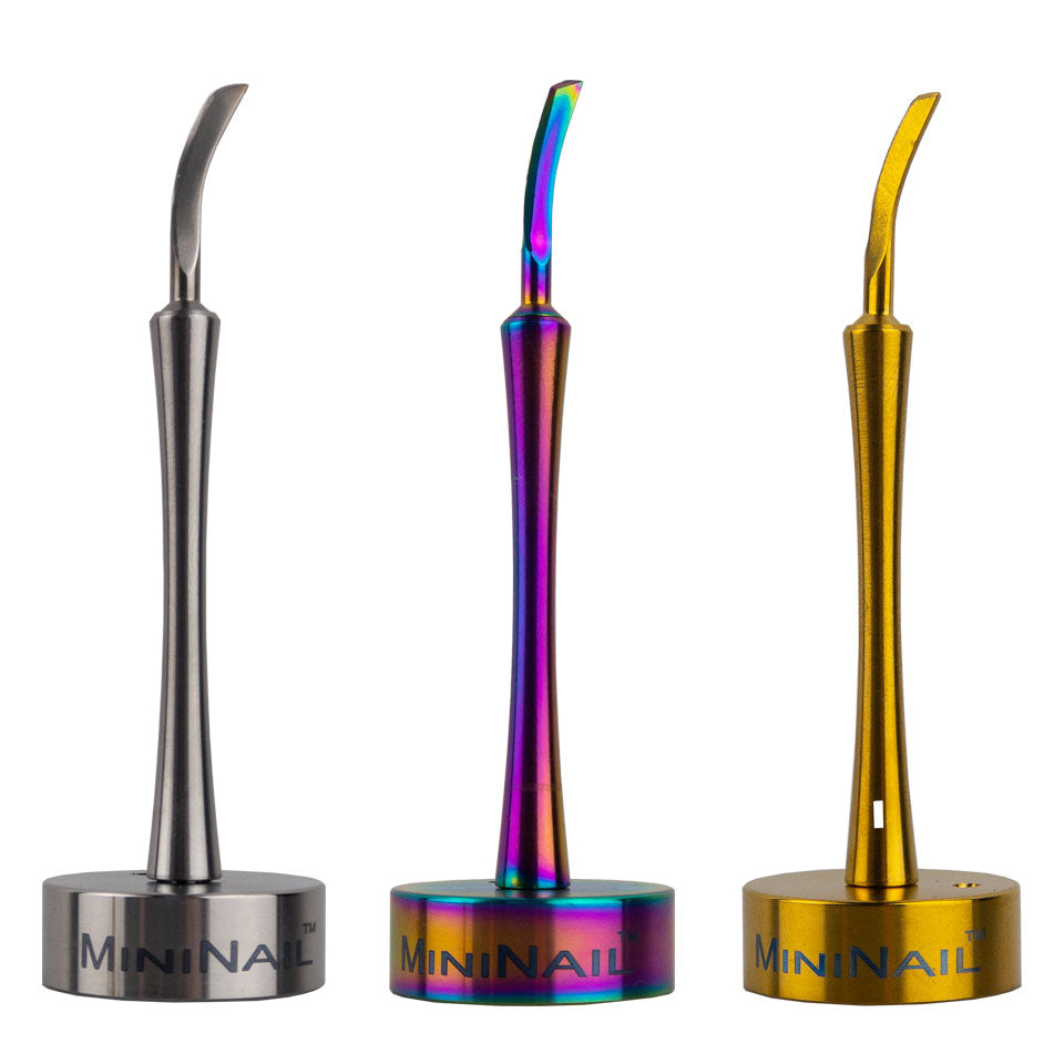 Silver Gold Rainbow MiniNail Multi-tip Dabber and Carb Caps with Sword Tip