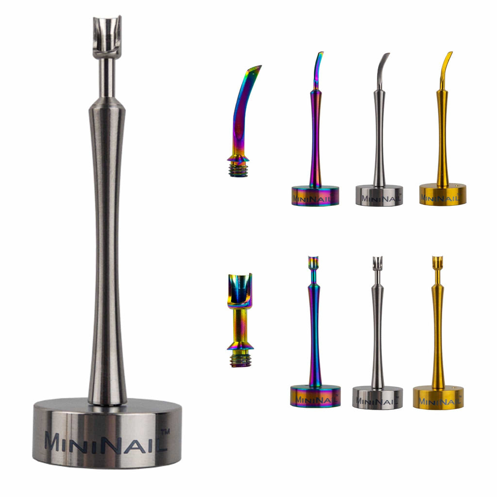 Silver Gold Rainbow MiniNail Multi-tip Dabber and Carb Caps