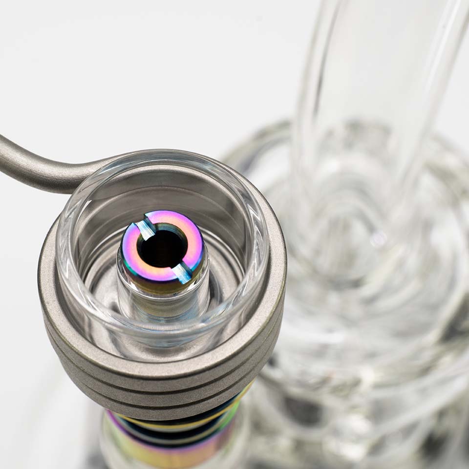 Top view of MiniNail Quartz Titanium Hybrid Universal nail for eNails on glass rig
