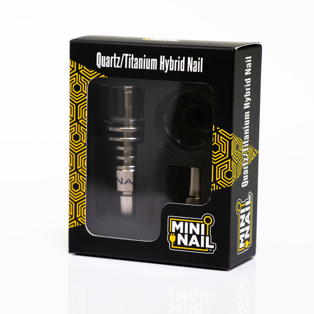 MiniNail Quartz Titanium Hybrid Universal nail for eNails Silver Color option in box