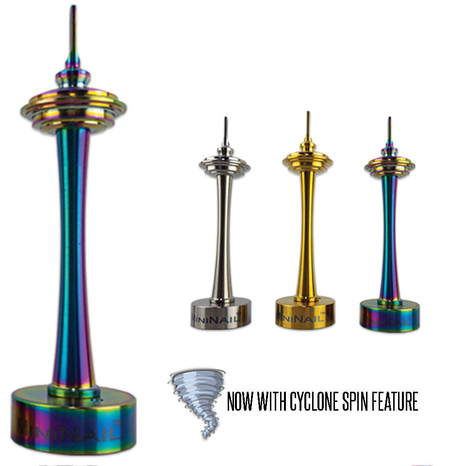 MiniNail Space Dabber and Carb Cap with Cyclone Spin Feature Color Options 