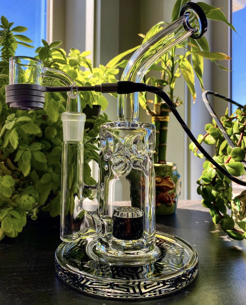 Swiss bong Honeycomb enail Dab Rig Black MiniNail and PURR Banger and Coil