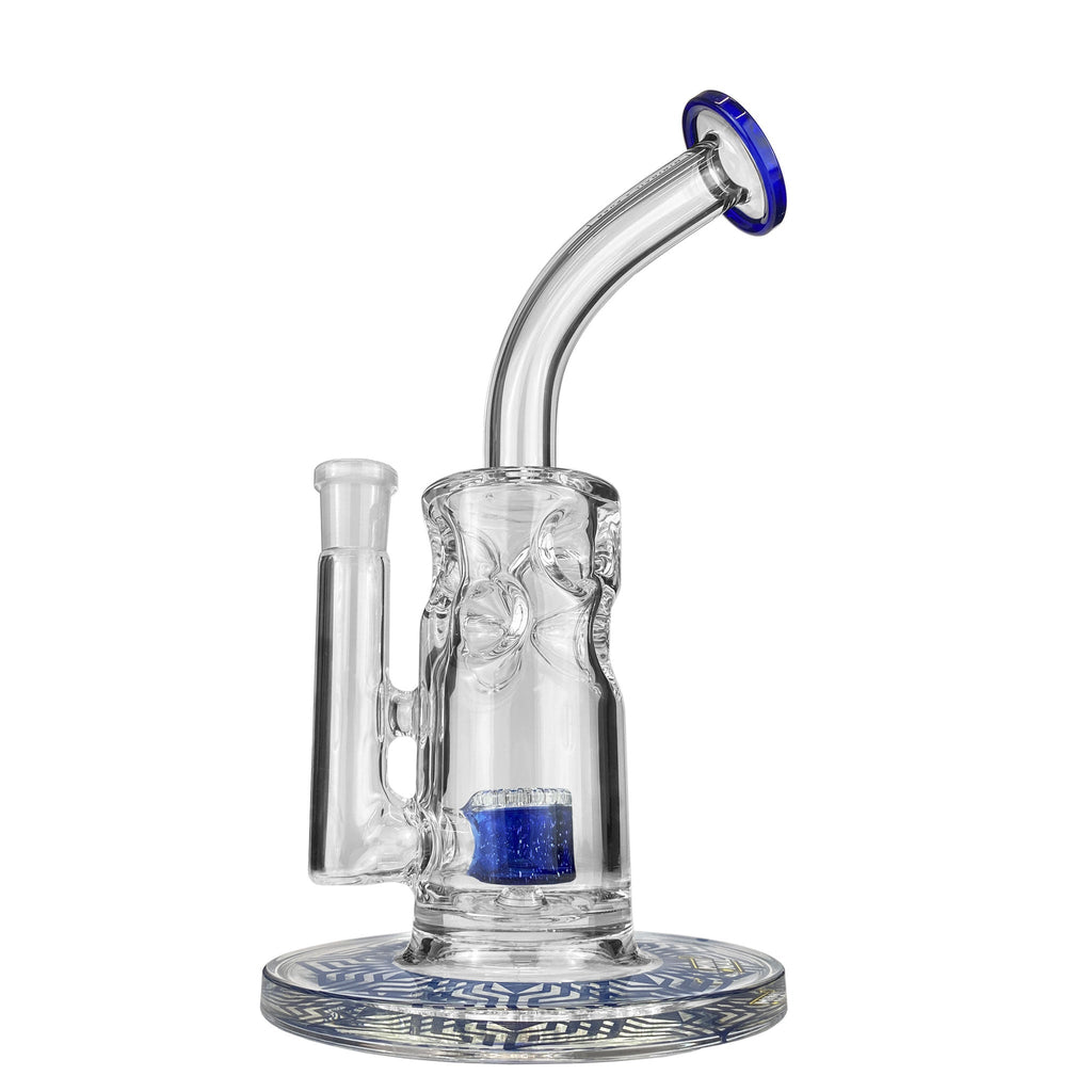 Swiss Honeycomb eNail Dab Rig Blue MiniNails and PURR Side View