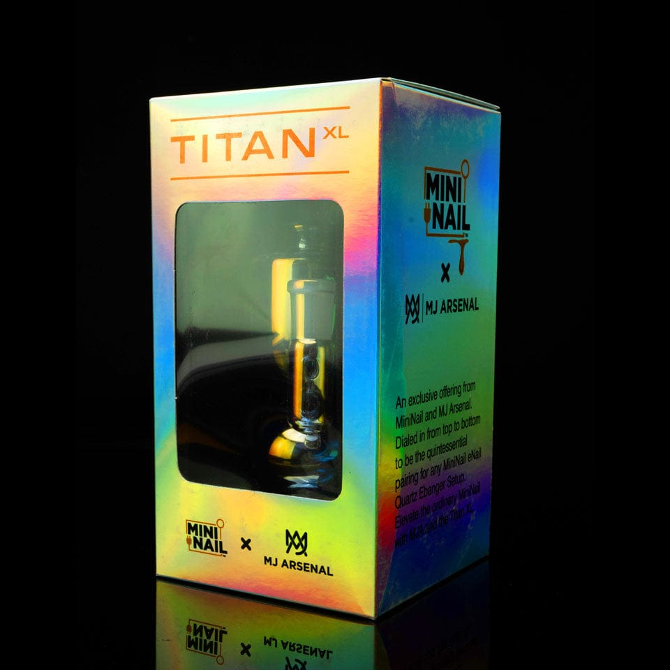 MiniNail Titan XL Iridescent Rainbow Glass enail Dab Rig MJA in box