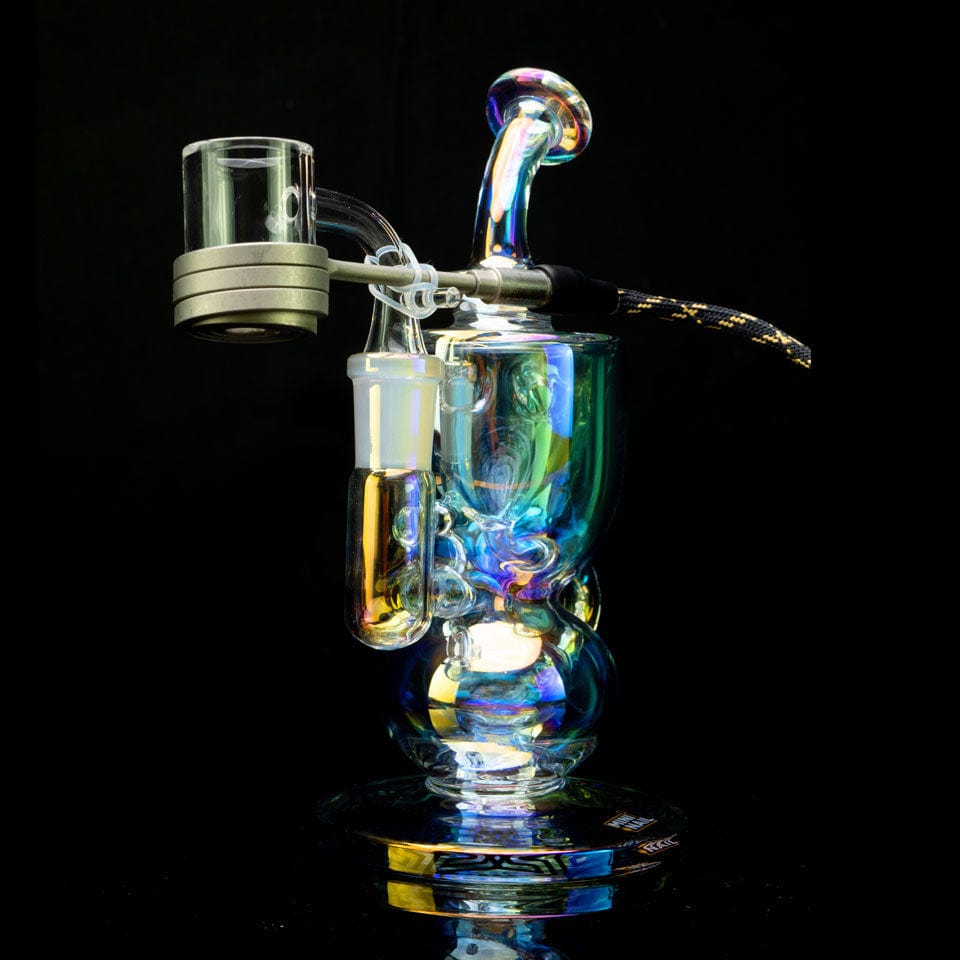 MiniNail Titan XL Dab Rig Iridescent Rainbow enails Dab Rig MJA with Quartz Banger and coil