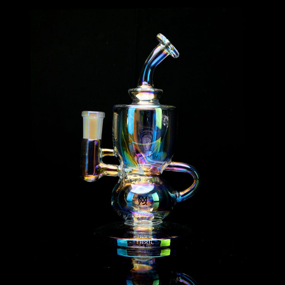 MiniNail Titan XL Dab Rig Iridescent Rainbow Glass enail Dab Rig MJA Side View