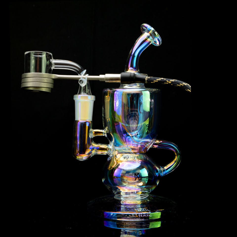 MiniNails Titan XL Dab Rig Iridescent Rainbow enail Dab Rig MJA quartz Banger and Hybrid Coil