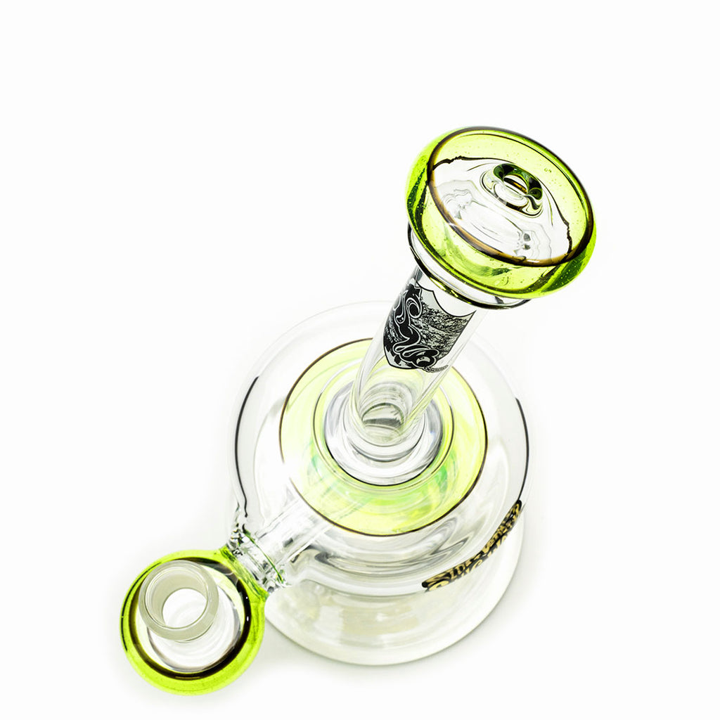 eNail Dab Rig MiniNails x Slugworth Top Hat Green Slyme Glass top view