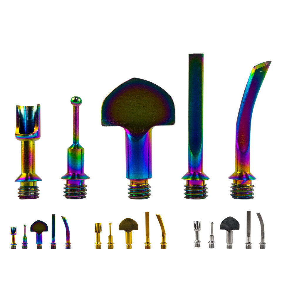 MiniNail Dabber Tip Pack 5 Interchangeable Tip Styles Scoop Ball Flat Shovel Extended Flat Sword
