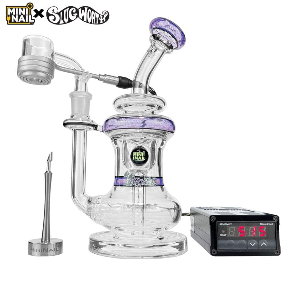 Purple Glass Incycler Dab rig and e nail kit
