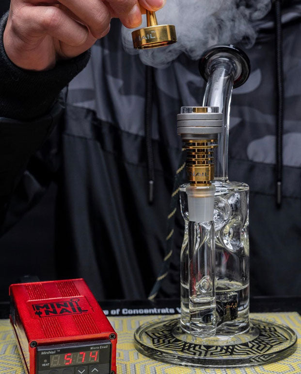 Red MiniNail Enail Kit and Swiss Honeycomb Dab Rig